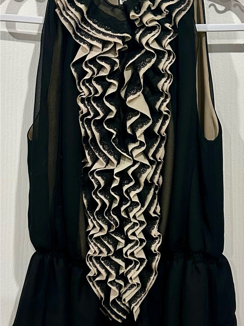 Robert Rodriguez Black Dress with Cream Front Panels
